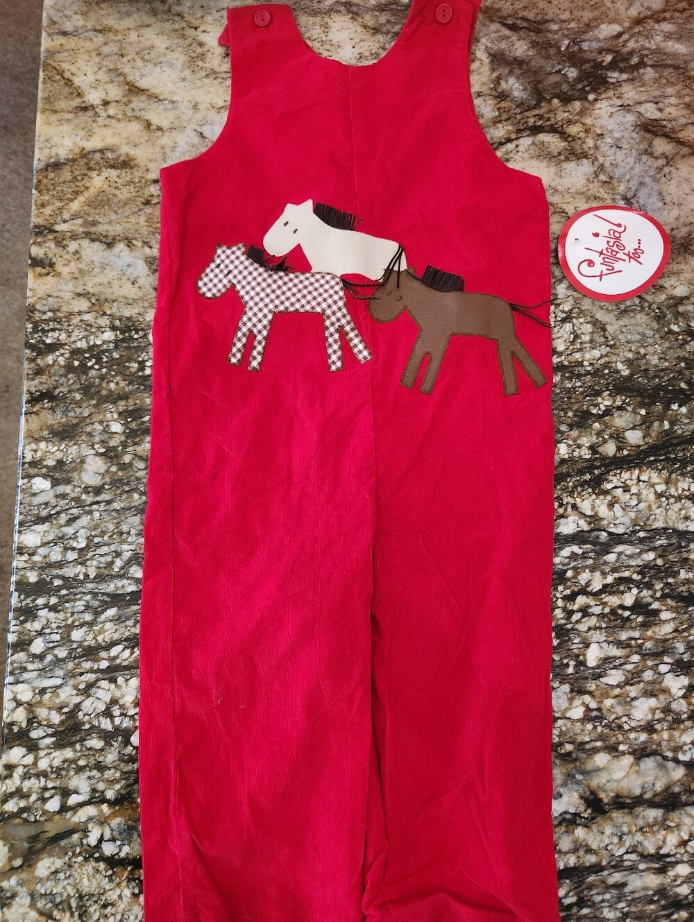 Whimsical Horses Red Kids One-Piece Pajama Overalls - Twirled Kids